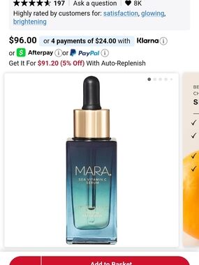 Ara Sea Vitamin C Serum — Blue to Teal Gradient with Gold Cap
